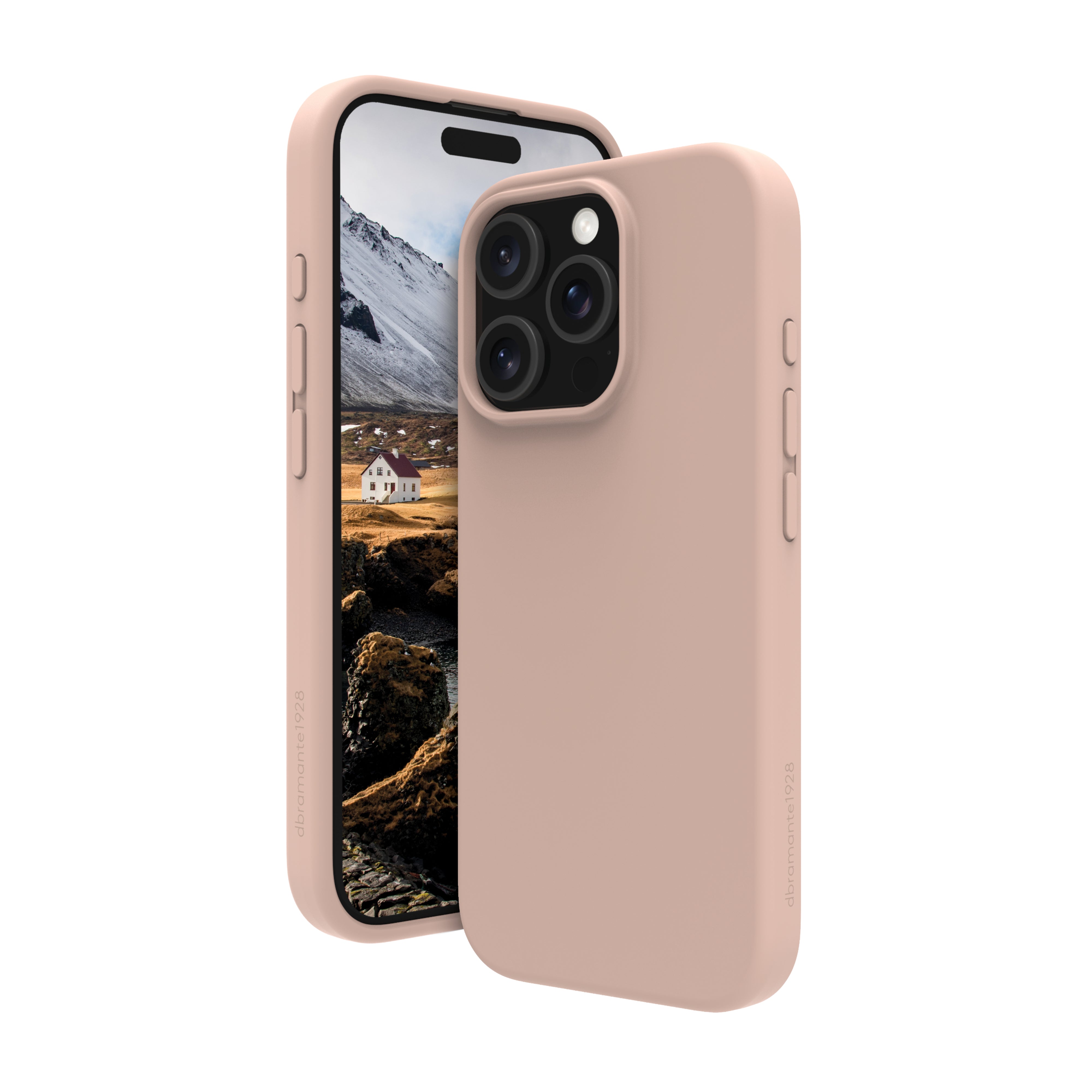 dbramante1928 Monaco Backcover – für Apple iPhone 16 Pro, MagSafe, Kunststoff+Silikon, Pink Sand