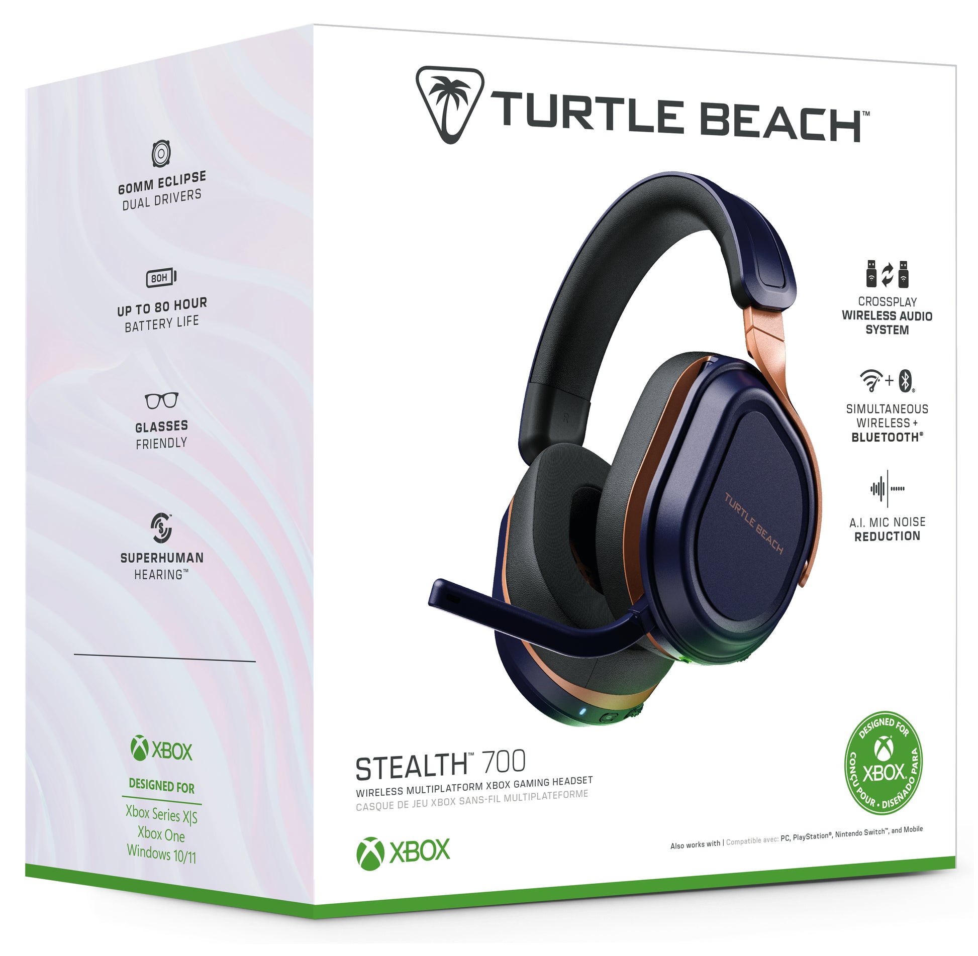 Turtle Beach Stealth 700 GEN3 – Gaming-Headset – 2,4 GHz & Bluetooth 5.2 – Kobalt – für Xbox/PC – bis 80 h