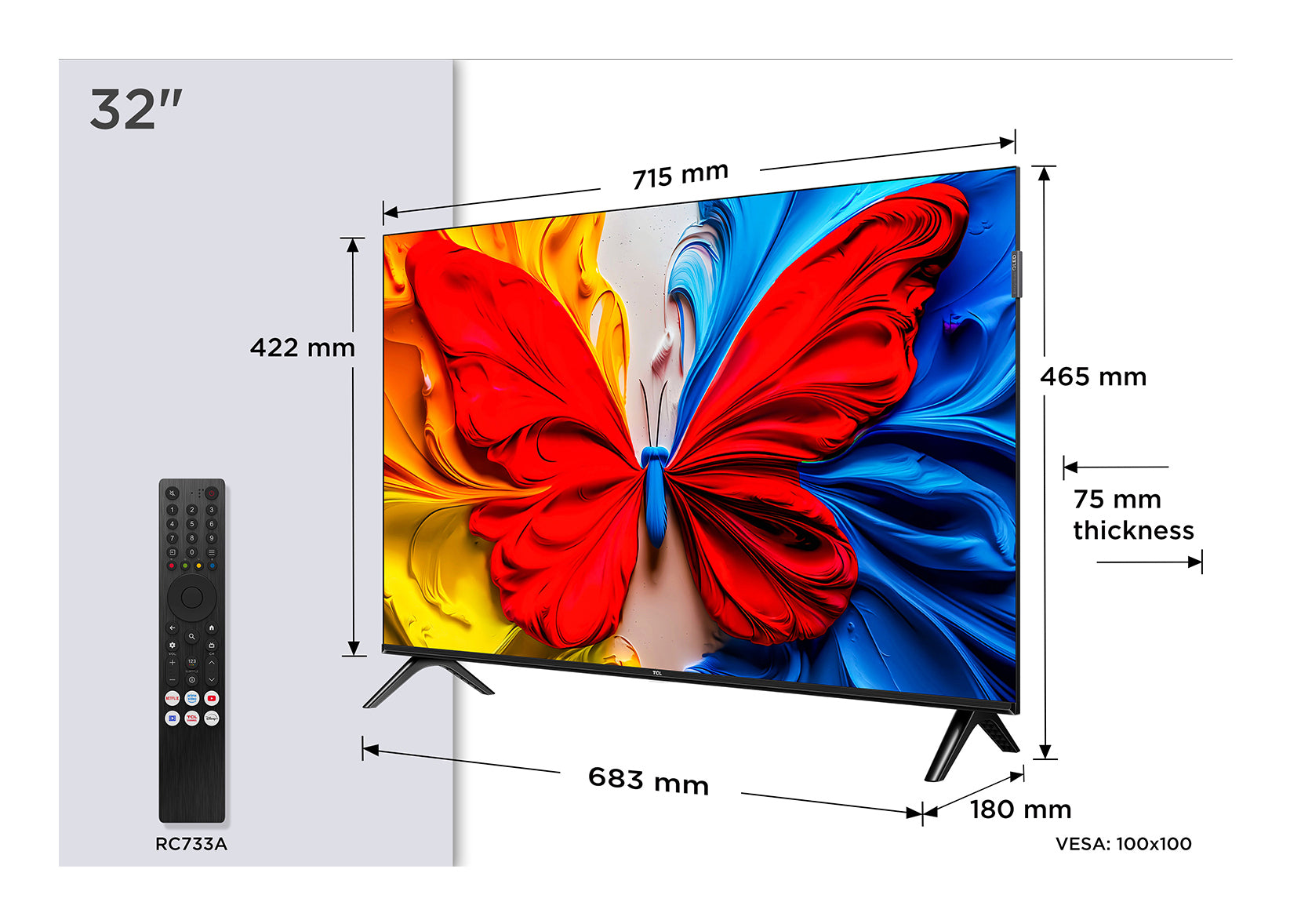 TCL S5K – 32" QLED Full HD, Android TV, (2025)