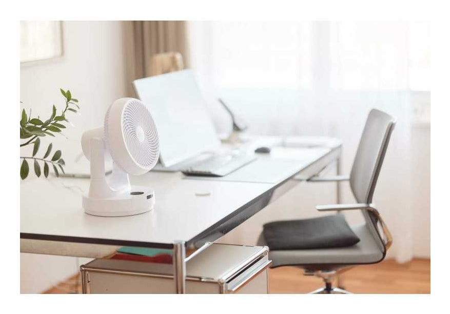 Ecofort Tischventilator ecoQ SilentAir Tavo – 25 cm, 8 Stufen, oszillierend, Fernbedienung, 30 W, 48 dB(A)