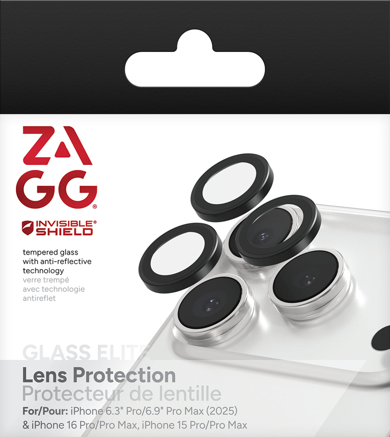 ZAGG Displayschutz (Panzerglas), Anti-Fingerprint – für iPhone 17 Pro/17 Pro Max/16 Pro und andere – 3er-Pack