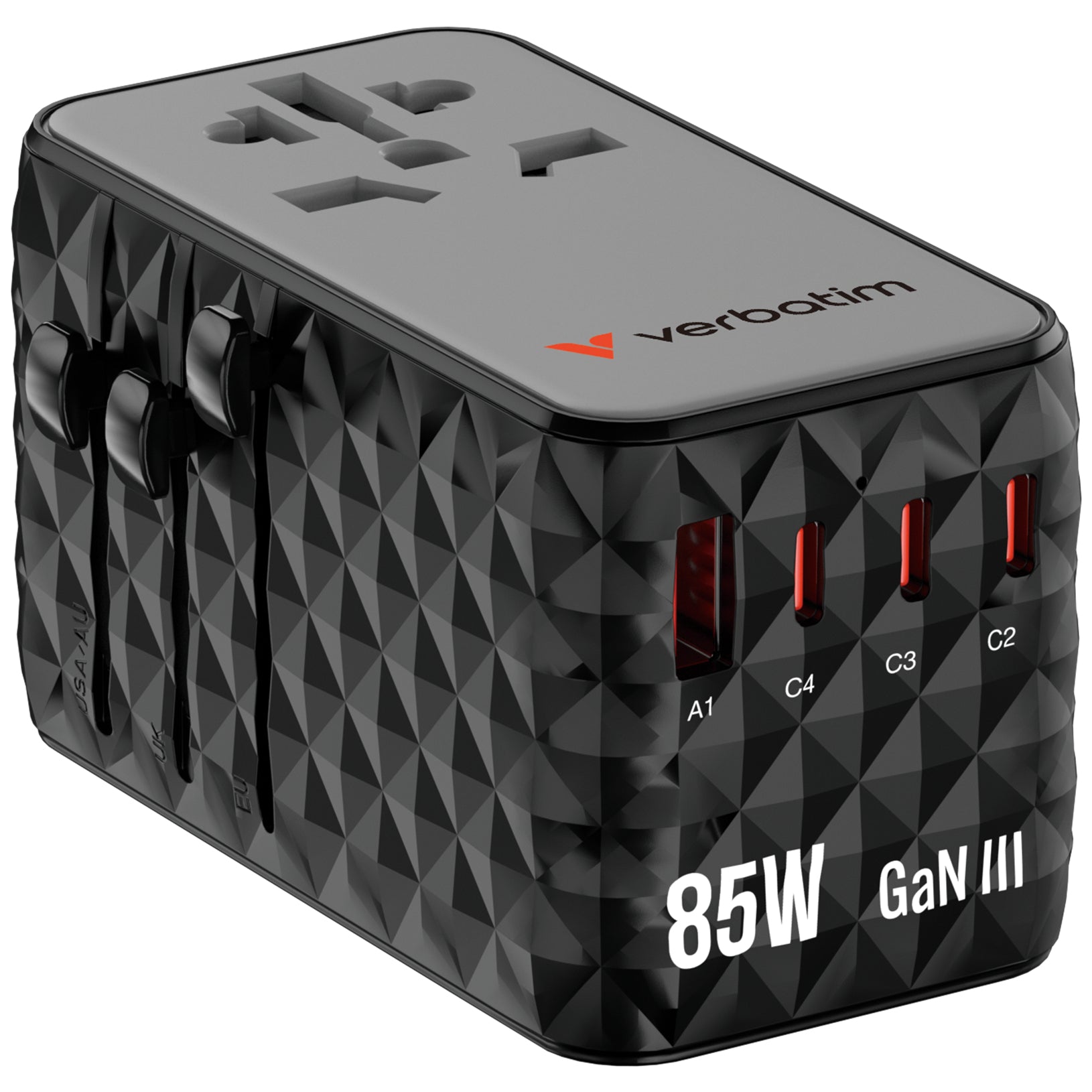 Verbatim Charge 'n' Travel Diamond Ladegerät – 85 W, mit einziehbarem Kabel