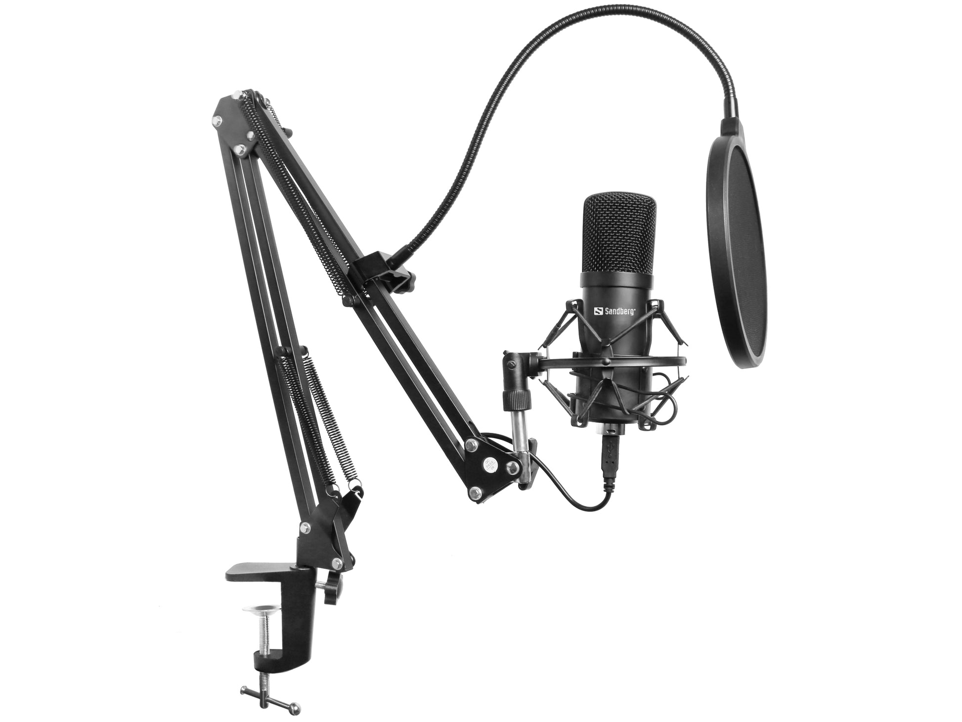 Sandberg Streamer USB Mikrofon Kit – Studio-Mikrofon, USB kabelgebunden