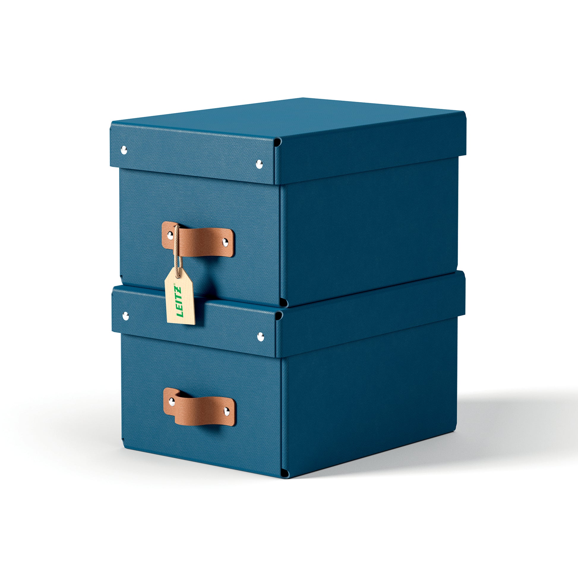 Leitz Aufbewahrungsbox Puro klein – Karton, Nachtblau, 20 × 15 × 26 cm – 2er-Pack