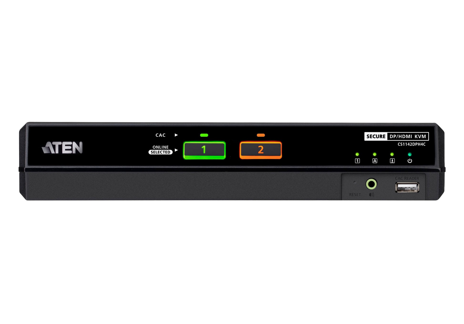 ATEN 2-Port USB 5K – 2-Port DP/HDMI Sicherer KVM-Switch, Dual-View – 5120 × 2880/60 Hz, USB 2.0 Hub, PP v4.0