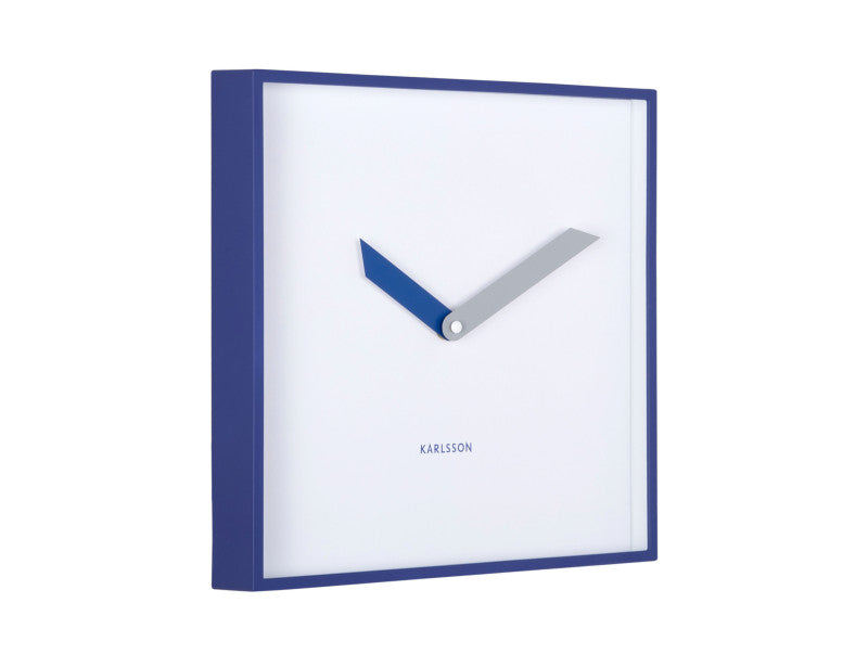 Karlsson Cool Retro Cuadrado Wanduhr – Analog, 28,3 × 28,3 × 4,1 cm, Kobaltblau, Kunststoff