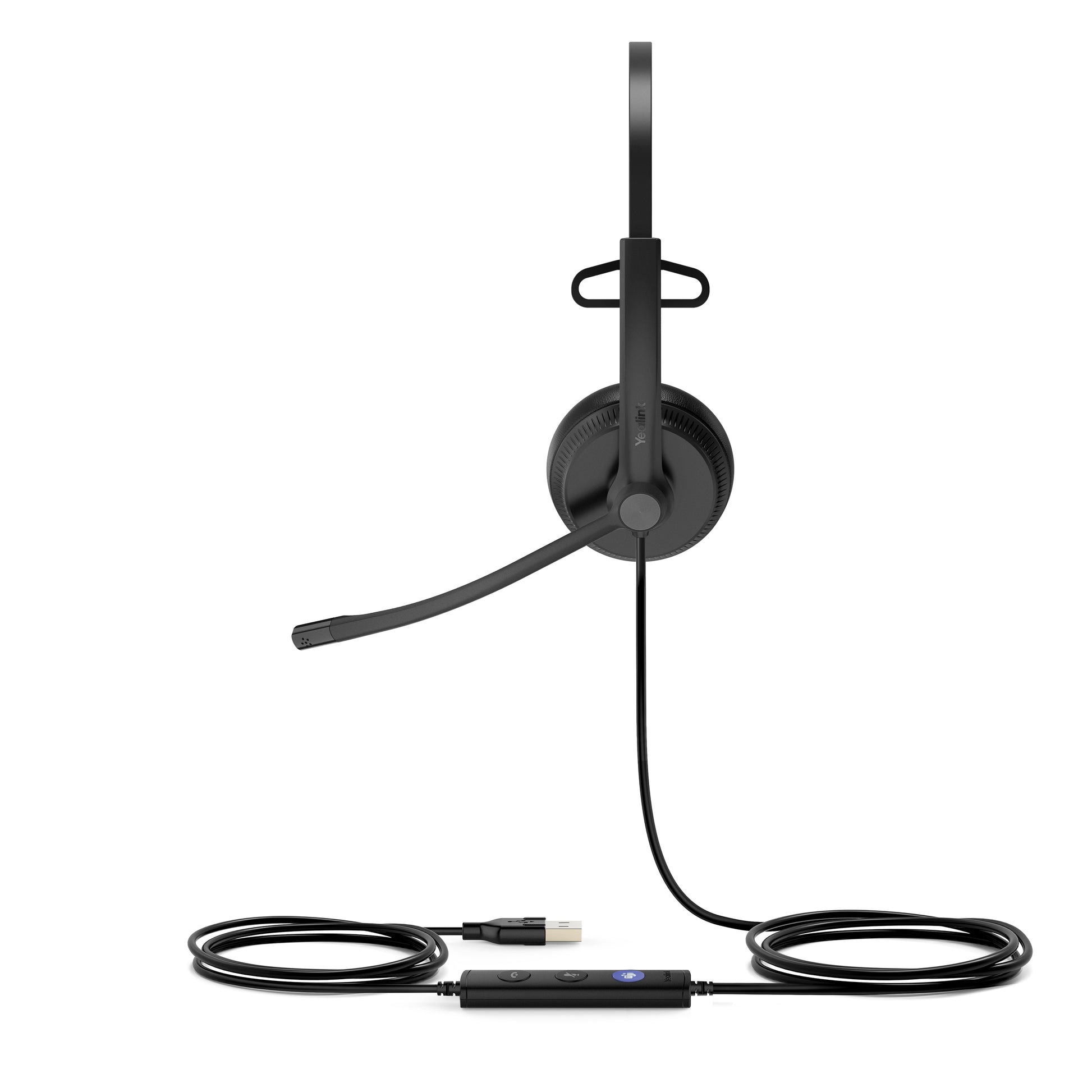 Yealink UH34 Office-Headset – On-Ear, Mono, Kabelgebunden (USB-A), für T41S, T42S, T46S und andere, Schwarz
