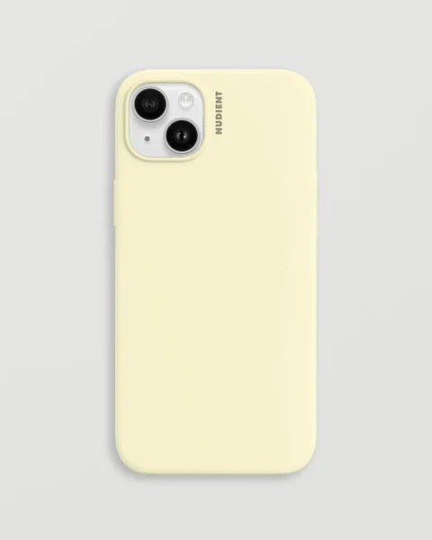 Nudient Base Case Rückcover – für Apple iPhone 14 Plus, Mikrofaser+Silikon, Blassgelb
