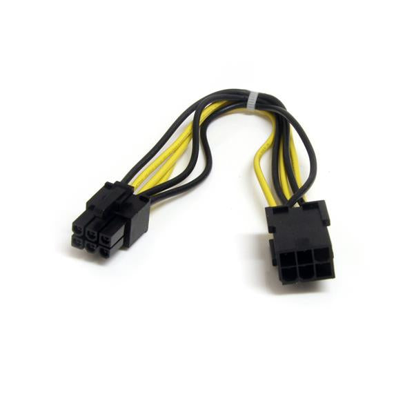 StarTech.com PCIe Stromkabel – PCI-E (6-pin)–PCI-E (6-pin), 0,15 m, schwarz/gelb