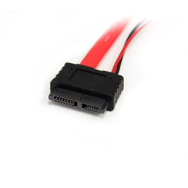 StarTech.com 12" Slimline SATA Adapter – Slimline SATA zu SATA + Molex (LP4), 6 Gbit/s, 0,304 m, Rot