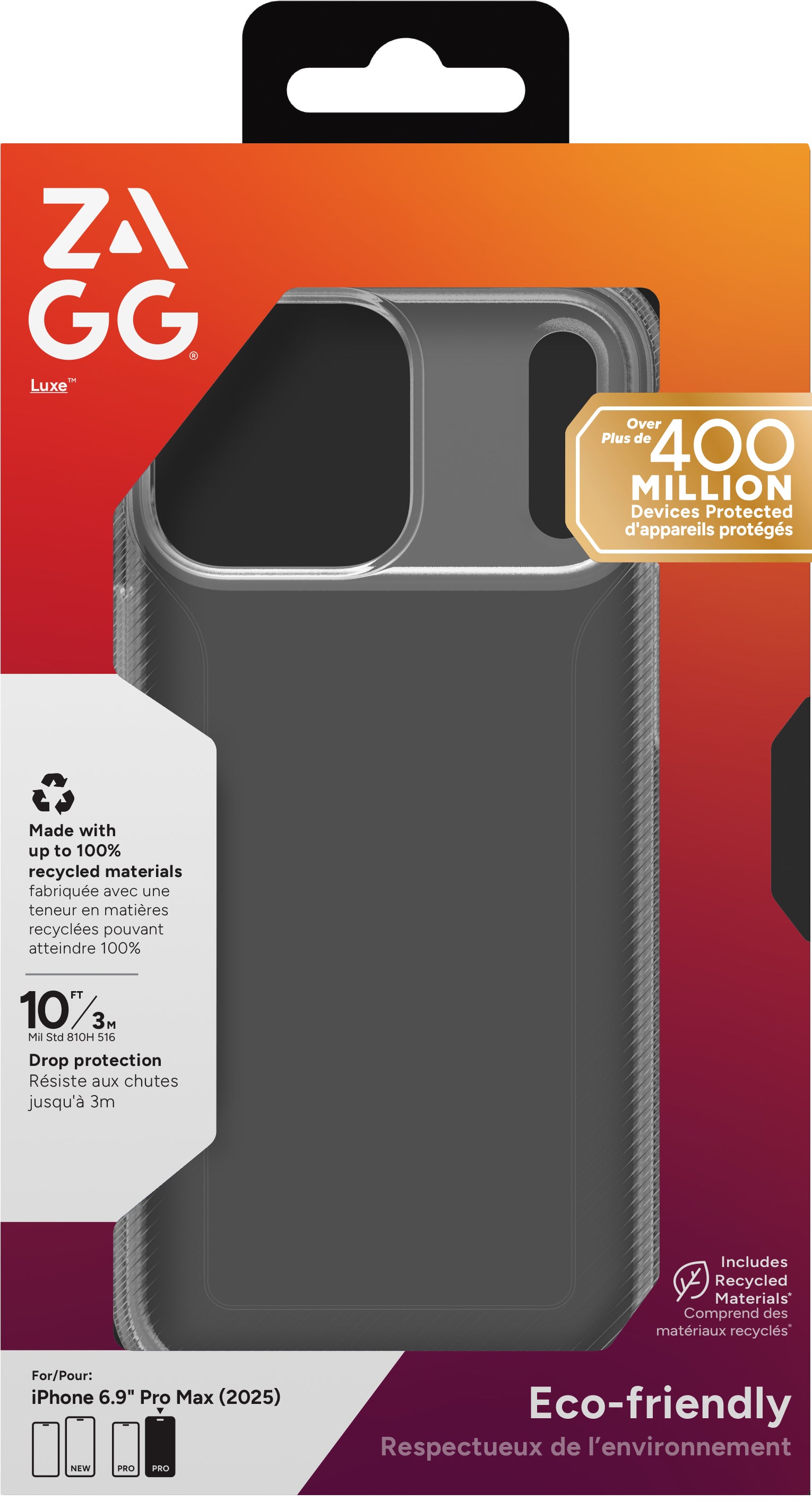 ZAGG Backcover LUXE – für Apple iPhone 17 Pro Max – transparent