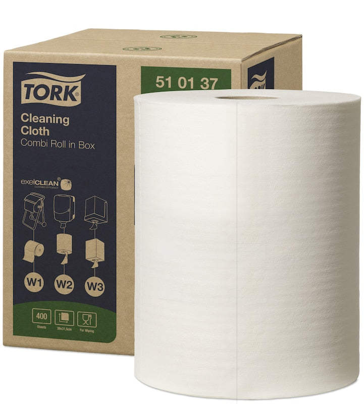 Tork Mehrzweck-Putzrolle, 1-lagig, Vliesstoff – für Tork W1, W2 und W3 Spender, weiss, 32 × 25 cm, 1 Stk.