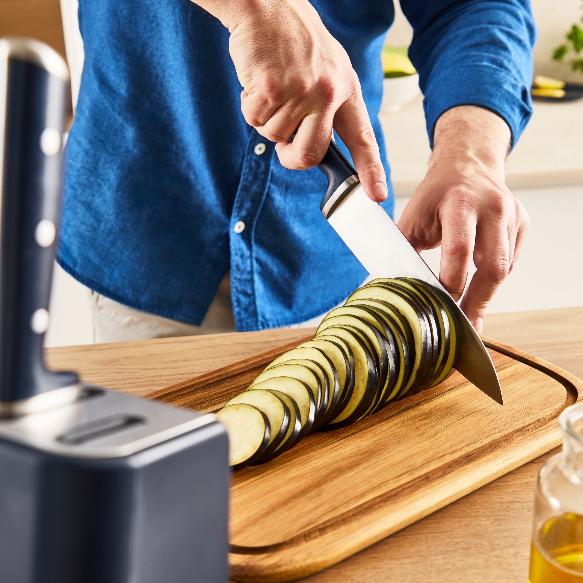 Tefal EverSharp Pro – Messerblock 5-teilig, Edelstahlklingen, Schwarz/Blau