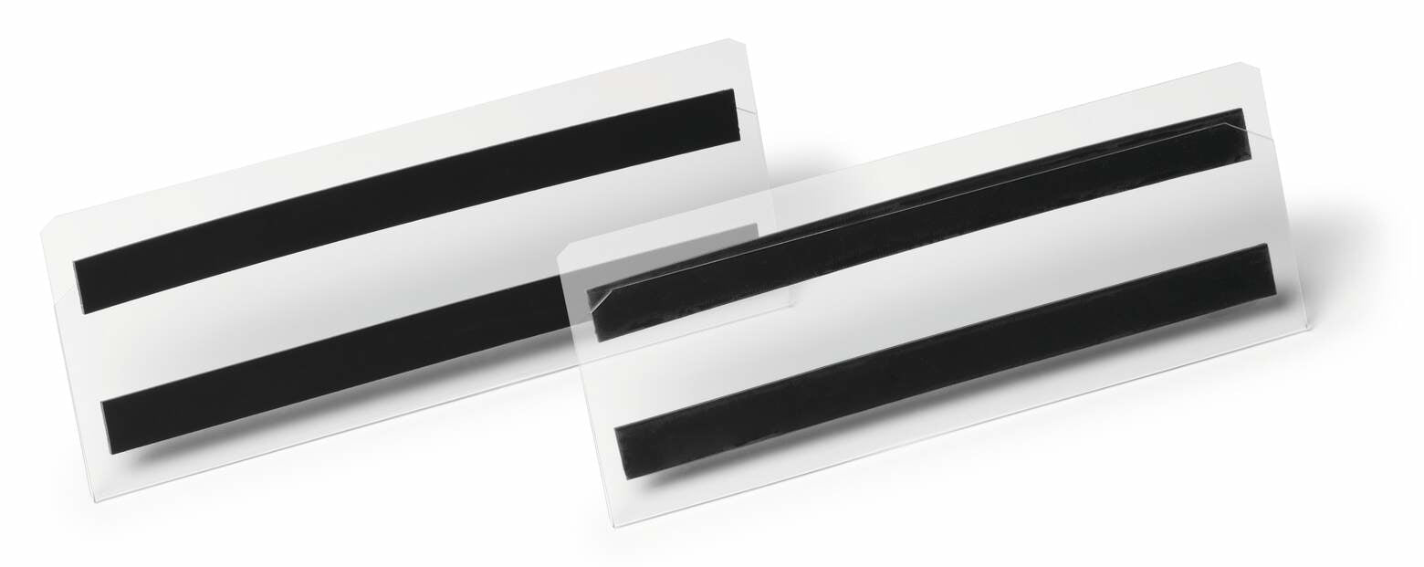 Durable Magnetleiste – 210 × 74 mm, transparent, wiederverwendbar, 10er-Pack