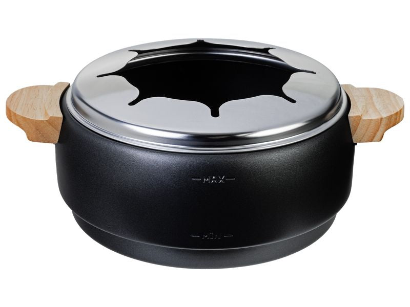 Furber. Furber Fondue-Set – Edelstahl, 1,8 l, 8 Personen, elektrisch – schwarz/silber