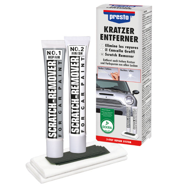 Presto Kratzerentferner-Set – für Metall, Kunststoff & Lack – Weiss – 50 g – 1 Stk.