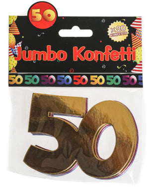 Trendcompany Konfettikanone 50. Geburtstag – Mehrfarbig – 7,5 × 10 cm – Pappe – 20 Stk