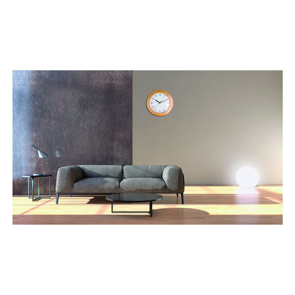 TFA-Dostmann TFA Dostmann Wanduhr – Funk, analog, Ø 31 cm, Braun, Holz/Glas