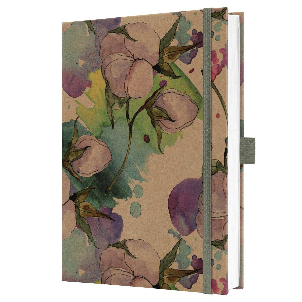 Jolie Notizbuch – A5 – liniert – 96 Blatt – 100 g/m² – Hardcover, Gummiband, Stiftschlaufe, mehrfarbig, FSC