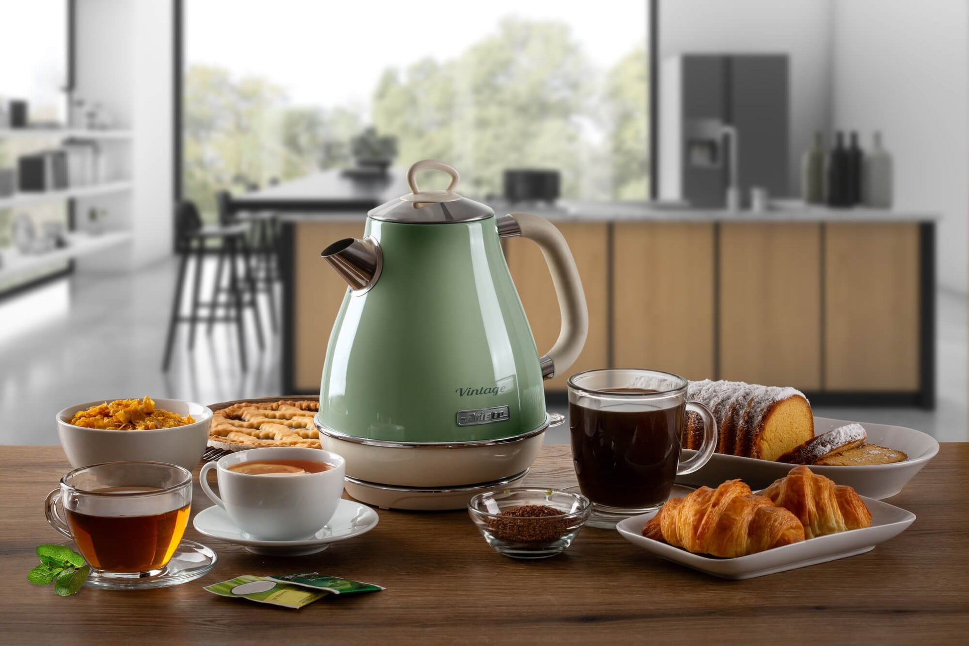 Ariete Wasserkocher – 1,7 l, Edelstahl, Grün, 2869/04