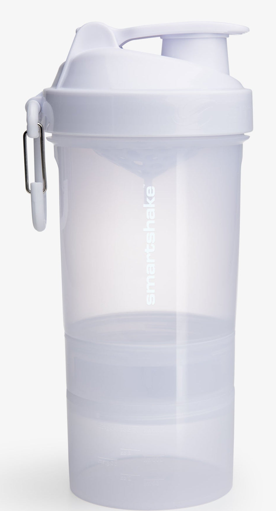 Smartshake Original2GO Trinkflasche 600 ml – Kunststoff, Sportdeckel, Weiss