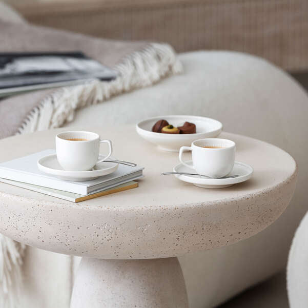 Villeroy & Boch Afina Tasse – 0,05 l, Porzellan, weiss, spülmaschinenbeständig, mikrowellengeeignet, 1 Stück