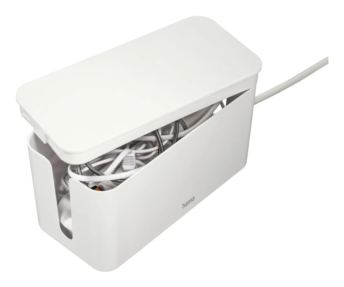 Hama Kabelbox – 230 × 118 × 115 mm, Kunststoff, Weiss, für Kabel bis Ø 15 mm