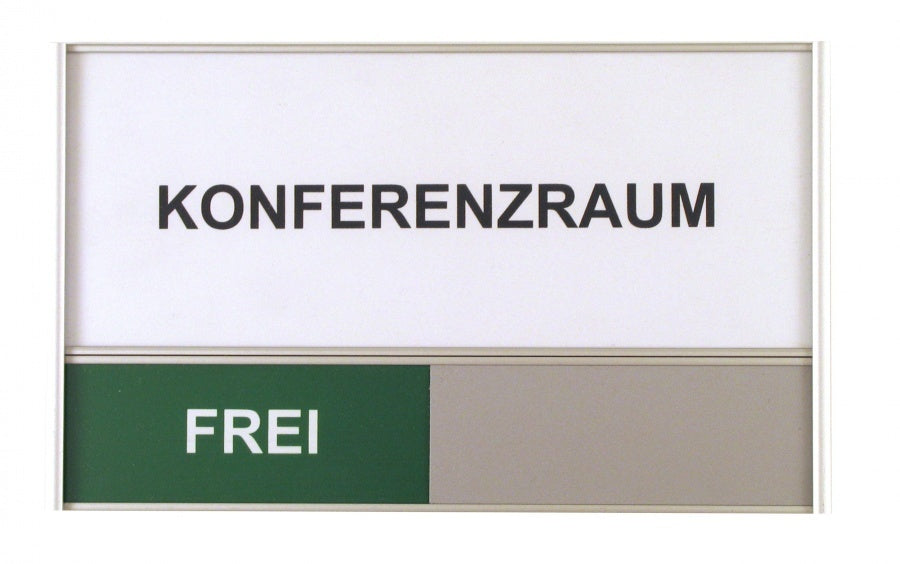 BEREC Besetzungsanzeige Frei/Besetzt – 180 × 108 mm, Aluminium, Grau