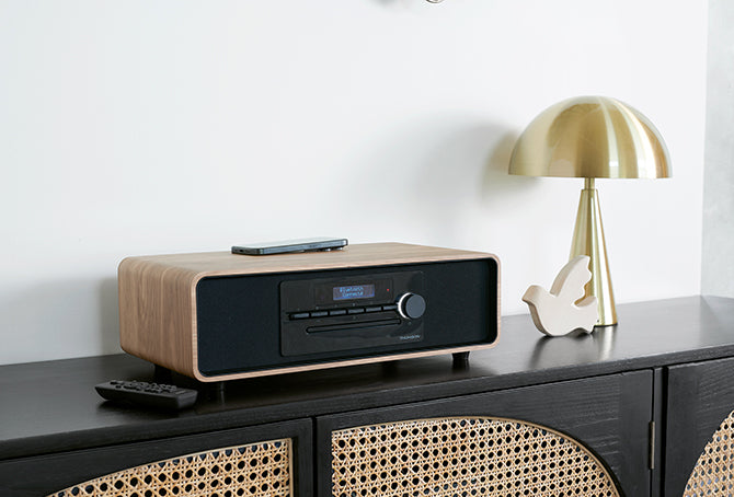 Thomson MIC300IDABBT – Micro HiFi-Anlage, DAB+/UKW, CD, Bluetooth, 60 W – Schwarz/Holz