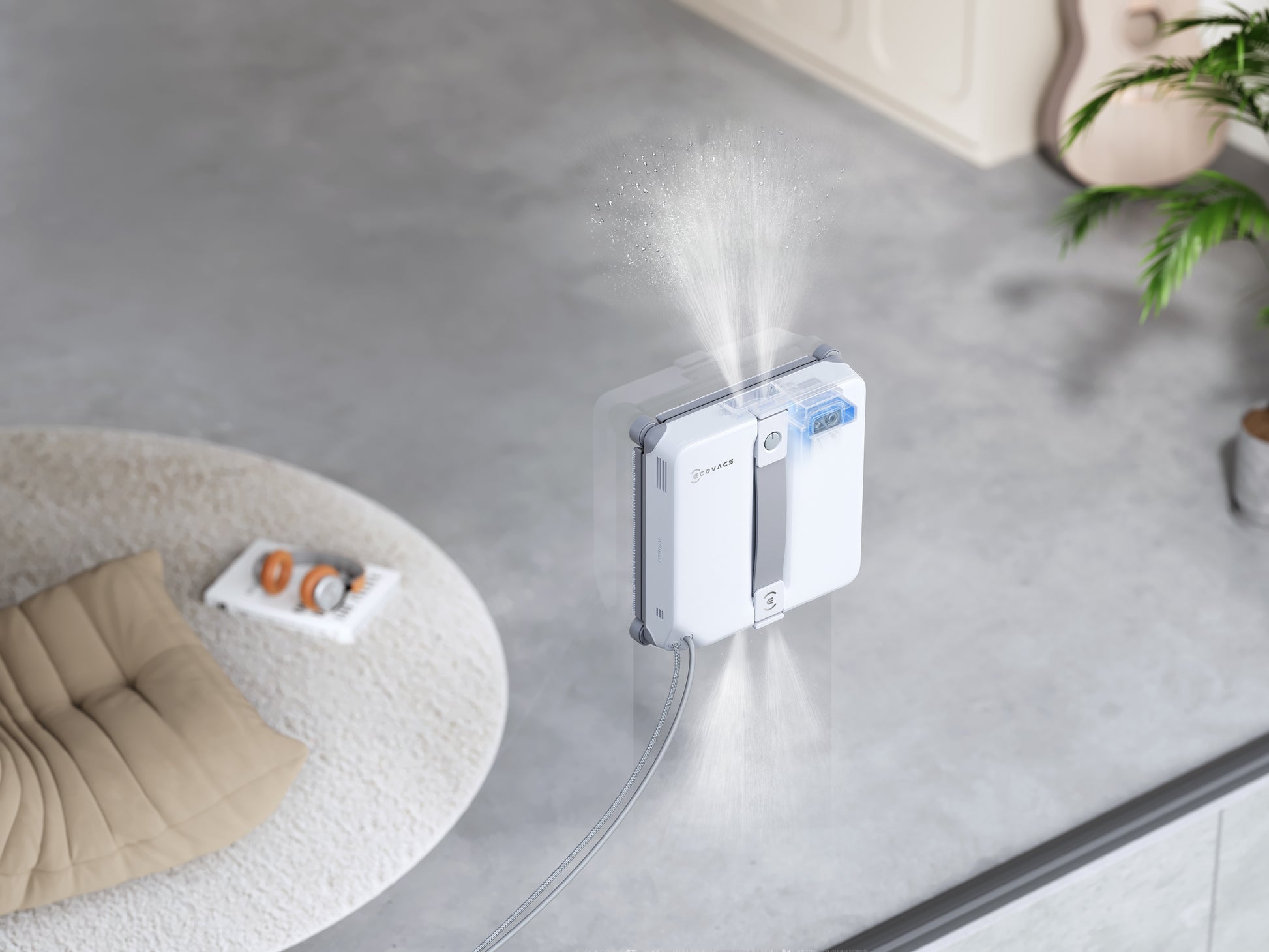 Ecovacs Fensterreiniger WINBOT MINI 2 – 0,23 l – weiss/grau – Akku – 21,5 × 21,5 × 5,5 cm
