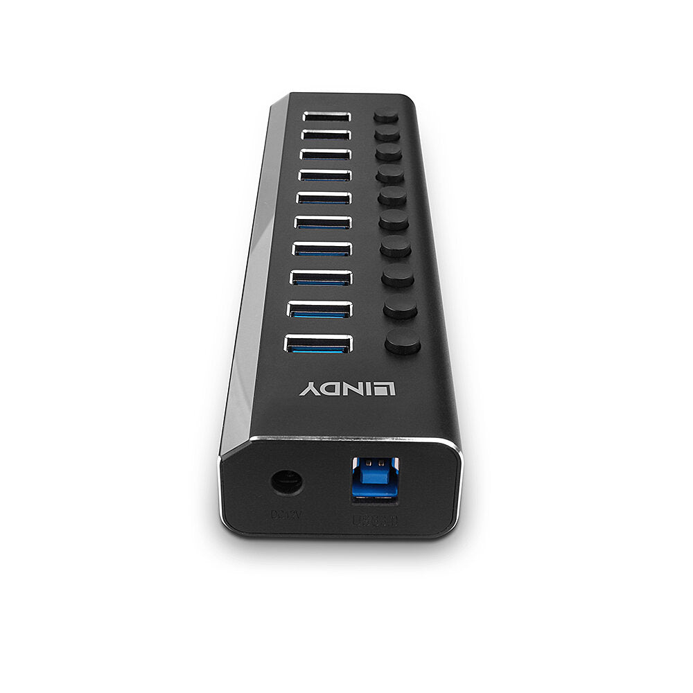 Lindy 43370 USB-Hub – USB-B, 10× USB-A