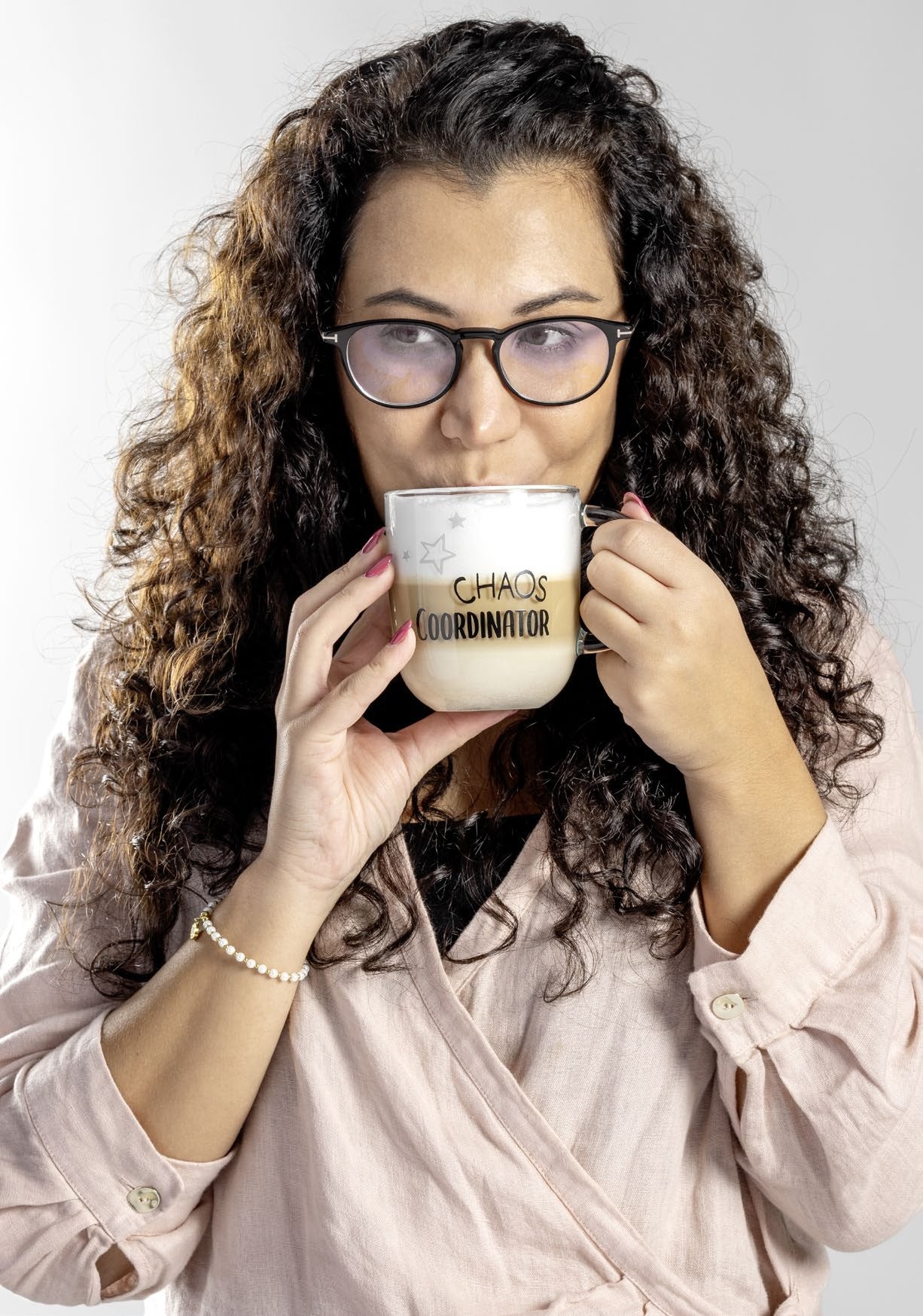 LEONARDO Ufficio Chaos Tasse – 400 ml, Ø 9,0 cm, H 15,0 cm, Kalk-Natron-Glas, spülmaschinenfest