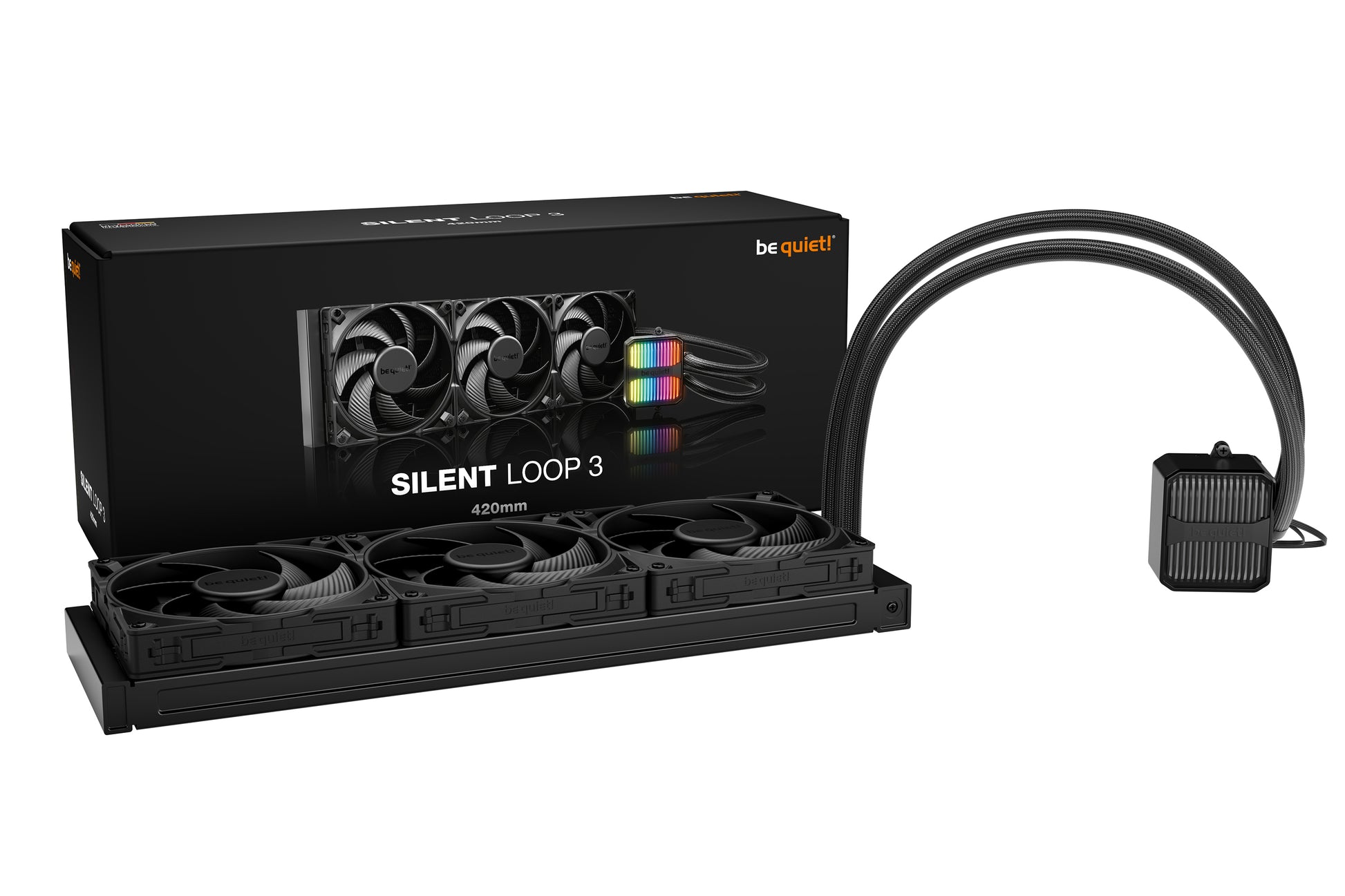 be quiet! be quiet Silent Loop 3 420 mm – All-in-One Flüssigkeitskühler – 3×140 mm, Schwarz, für LGA 1700, AM5, AM4 und andere