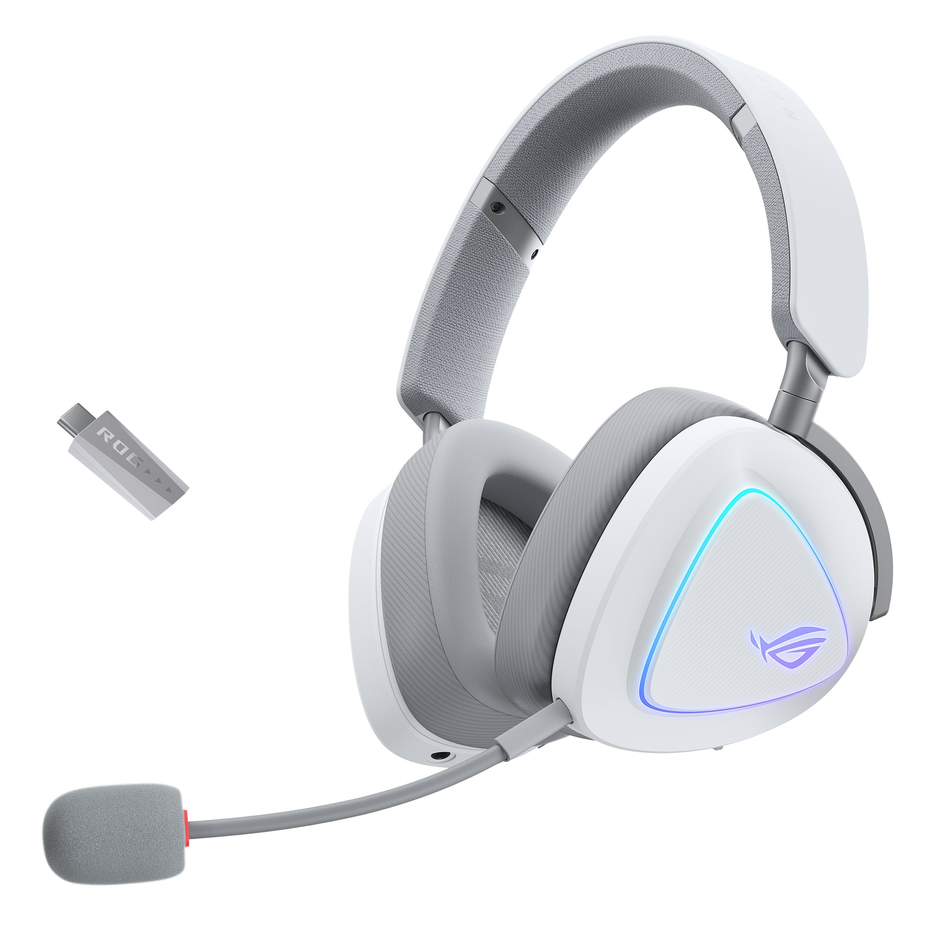 ASUS ROG Delta II WHT – Over-Ear Gaming-Headset – Bluetooth, 3,5 mm, mit Mikrofon – Weiss