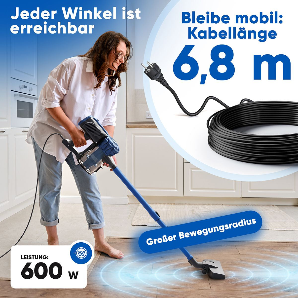 ProfiCare Bodenstaubsauger PC-BS 3133 – beutellos, 600 W, HEPA