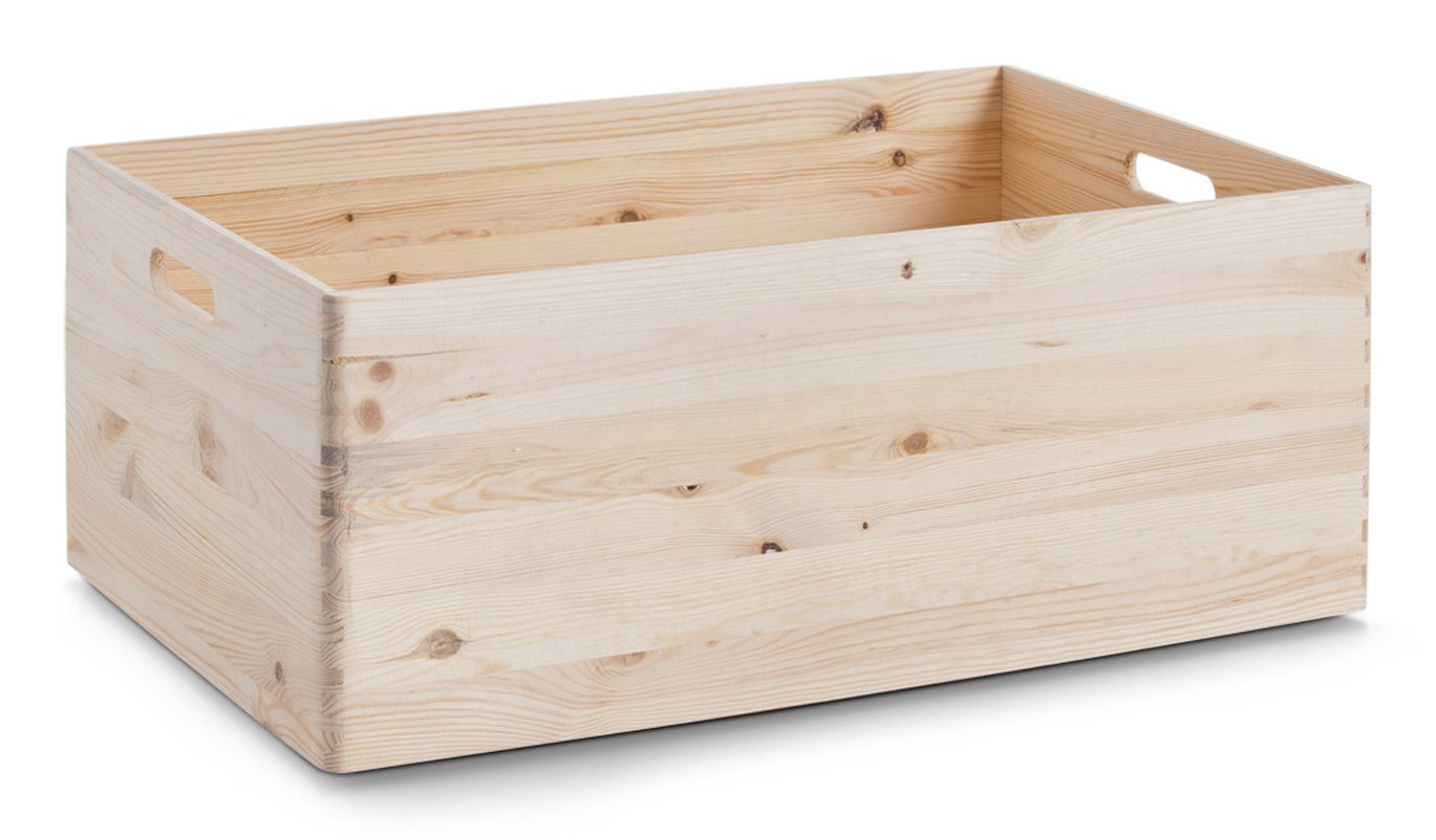 Zeller Present Aufbewahrungsbox ohne Deckel – Kiefernholz – Braun – mit Griff – 400 × 240 × 600 mm