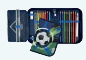 Scooli Schlamperetui, gefüllt, Fussball, grün, Polyester, 20 × 14 × 3 cm