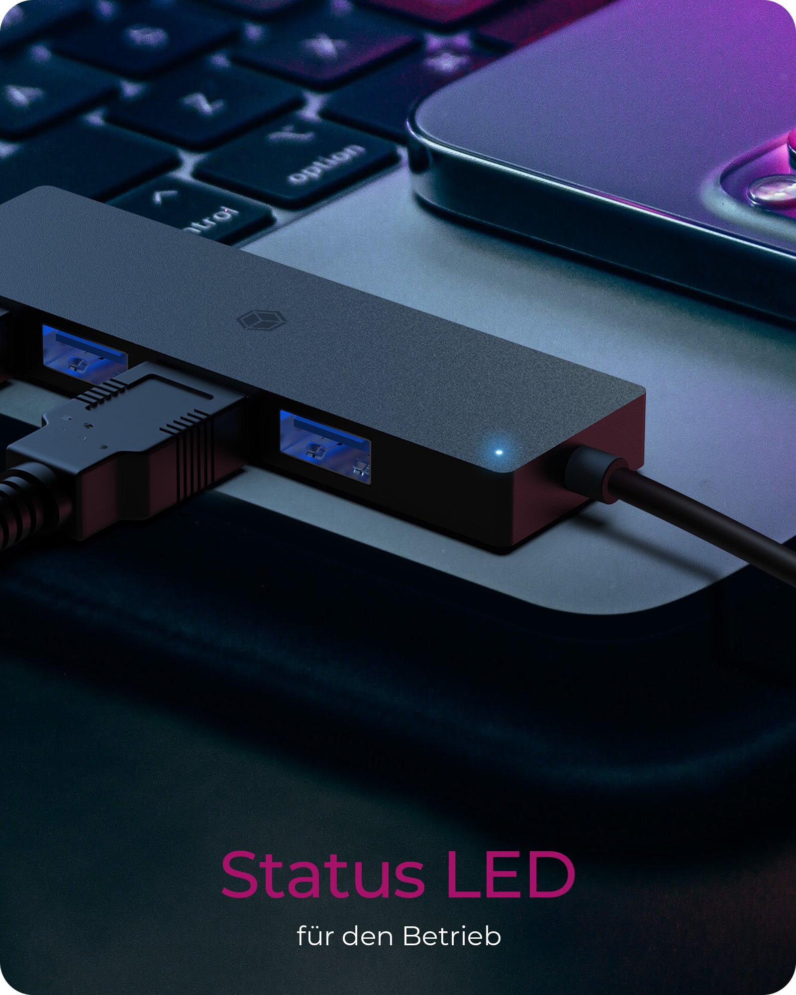 ICY BOX IBHUB1424 USB-Hub – USB-C, 4× USB-A, für Windows/Mac