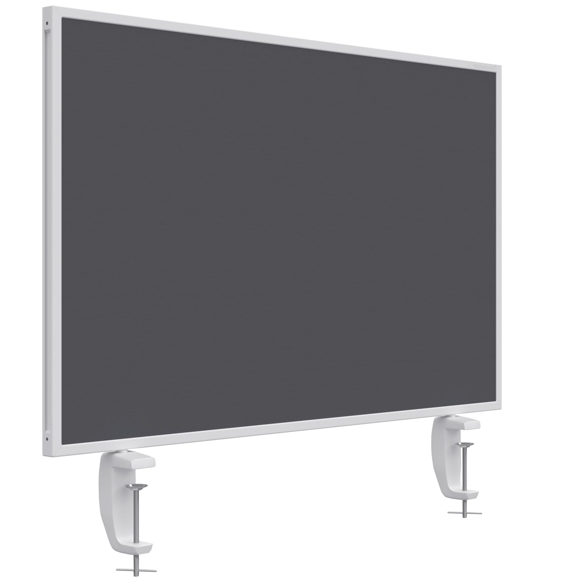 magnetoplan – Tischtrennwand VarioPin – 800 × 500 mm – doppelseitig (Whiteboard/Filz) – grau