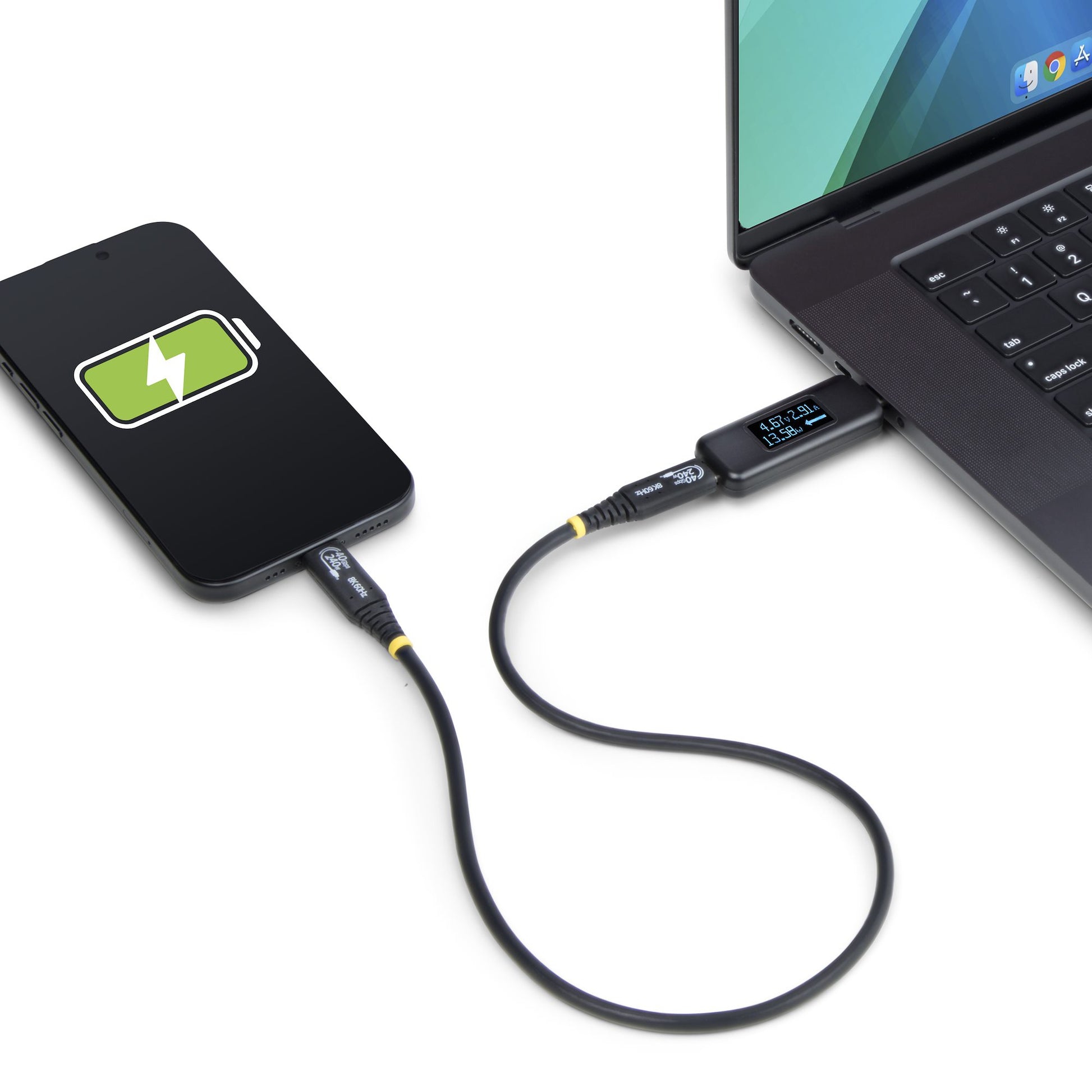 StarTech.com USB-C-Leistungstester – 4,5–50 V, bis 6,5 A, 240 W, OLED, für USB-C PD, Schwarz