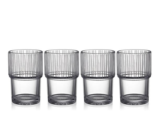 BITZ Latte Macchiato Glas Kusintha – 4er Set, 380 ml, H 12,5 cm, Transparent, spülmaschinenfest