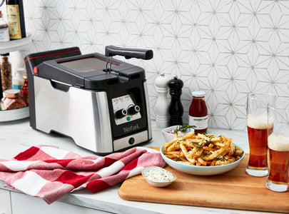 Tefal Fritteuse Clear Duo FR600DCH – 3,5 l Ölvolumen, 1,2 kg Kapazität, 30 min Timer – Schwarz/Edelstahl