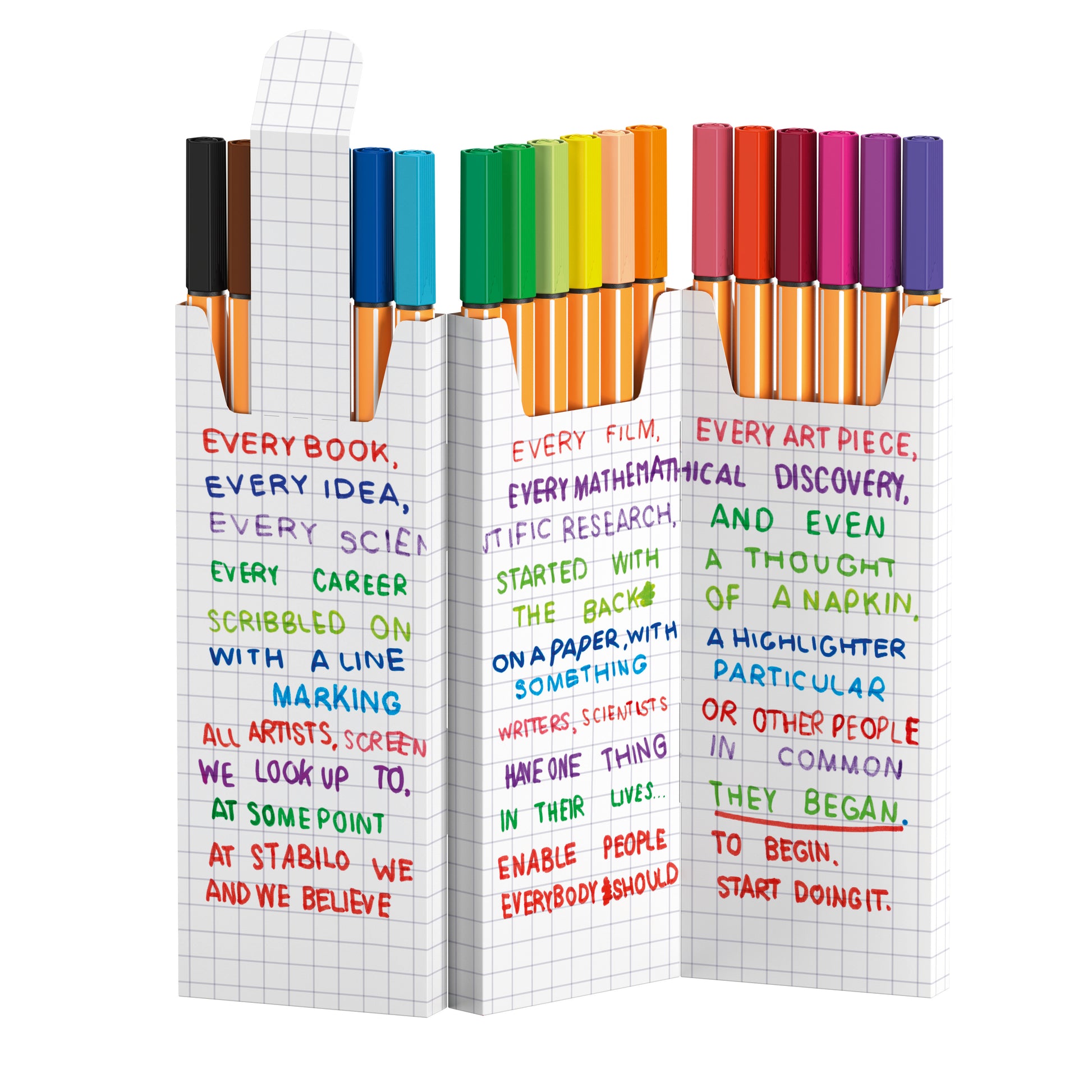 STABILO point 88 Fineliner Zick-Zack Etui – 18 Stk., 0,4 mm, sortiert