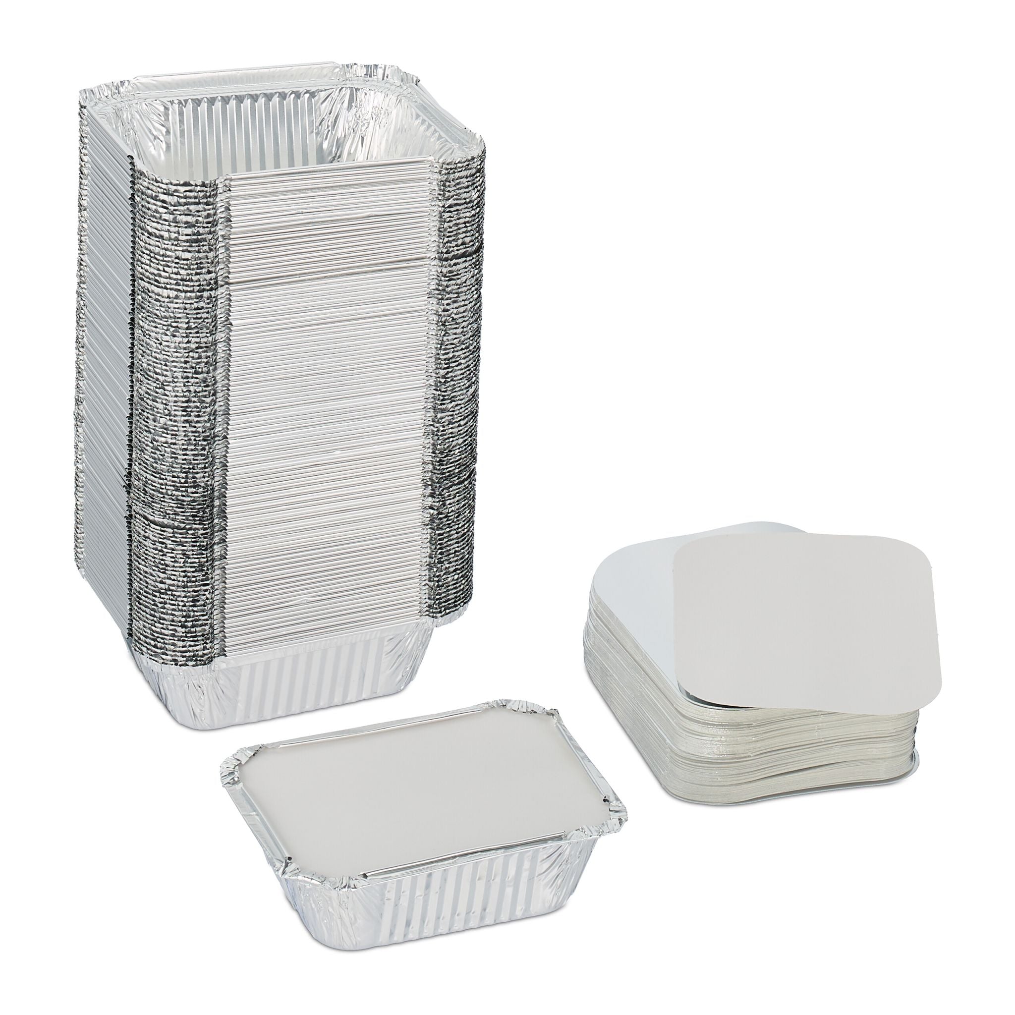 Relaxdays Schale, Aluminium – 130 × 100 × 40 mm, silber – 100 Stk.