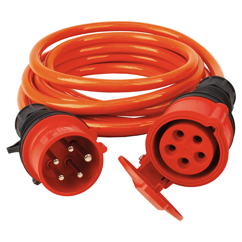 Steffen Verlängerungskabel CEE 16-5–CEE 16-5, 5 m, IP44, 5 mm², PUR-Ummantelung, halogenfrei – Orange