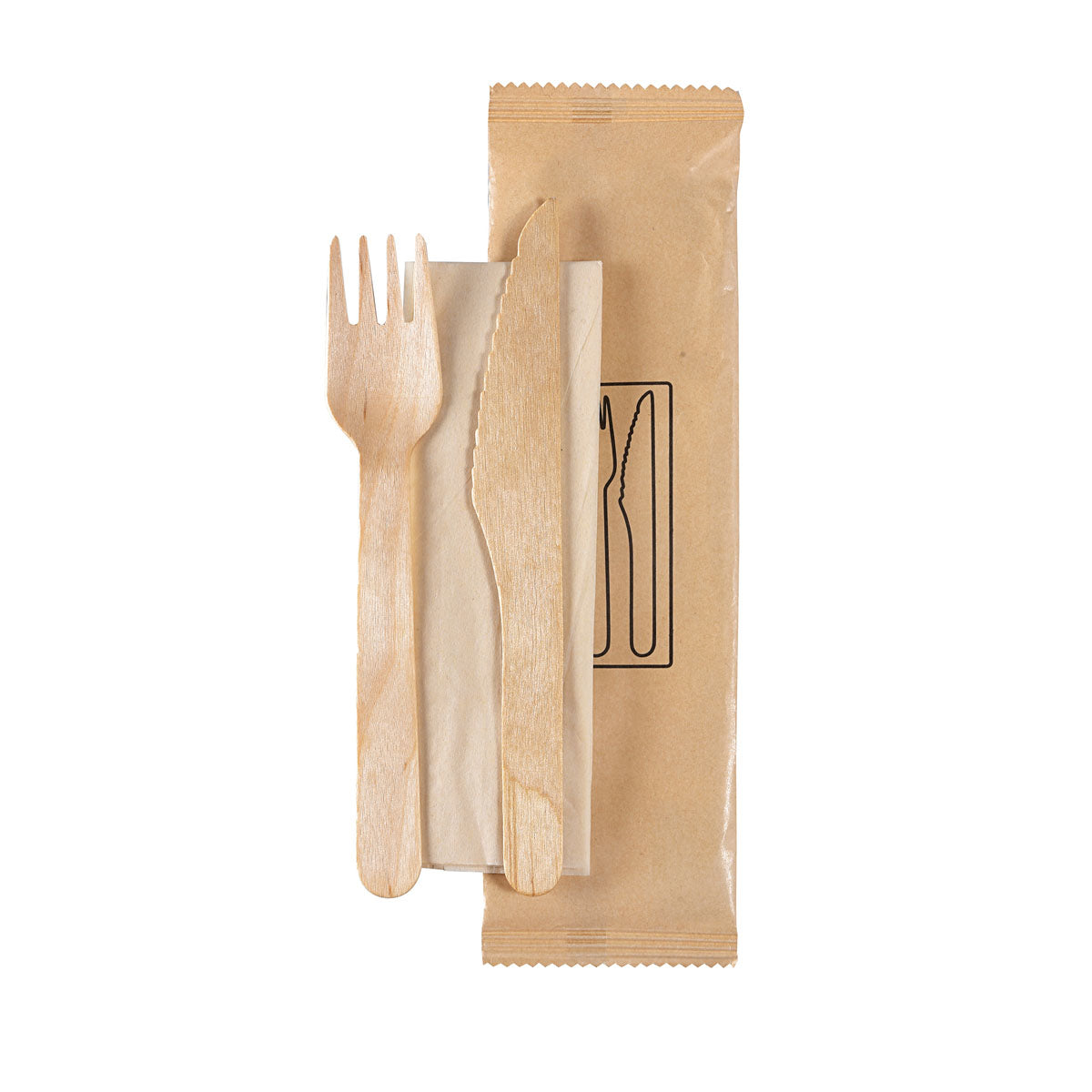 Duni Besteck-Set 3-teilig, Holz – 21,5 cm – FSC – 3 Stk.