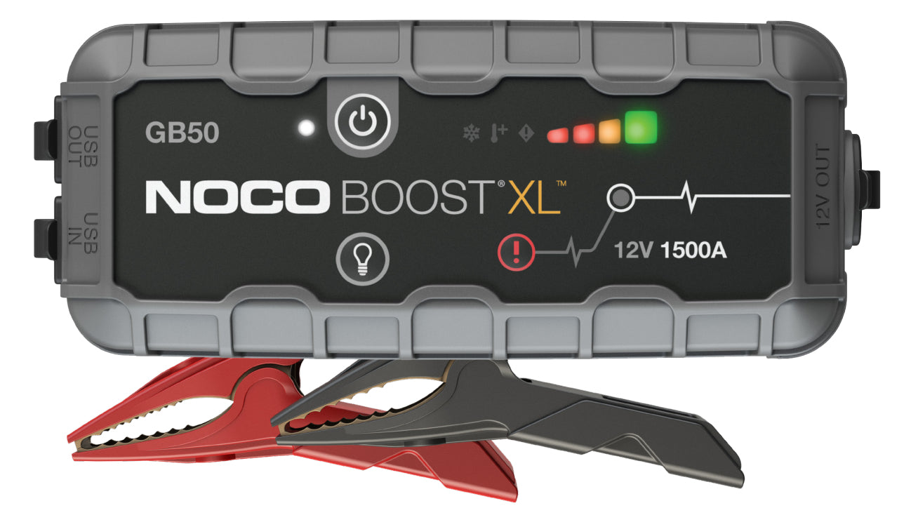 NOCO Genius GB50 Starterbooster 3'150 mAh – 1'500 A Startstrom, 1× USB, IP65, Schwarz
