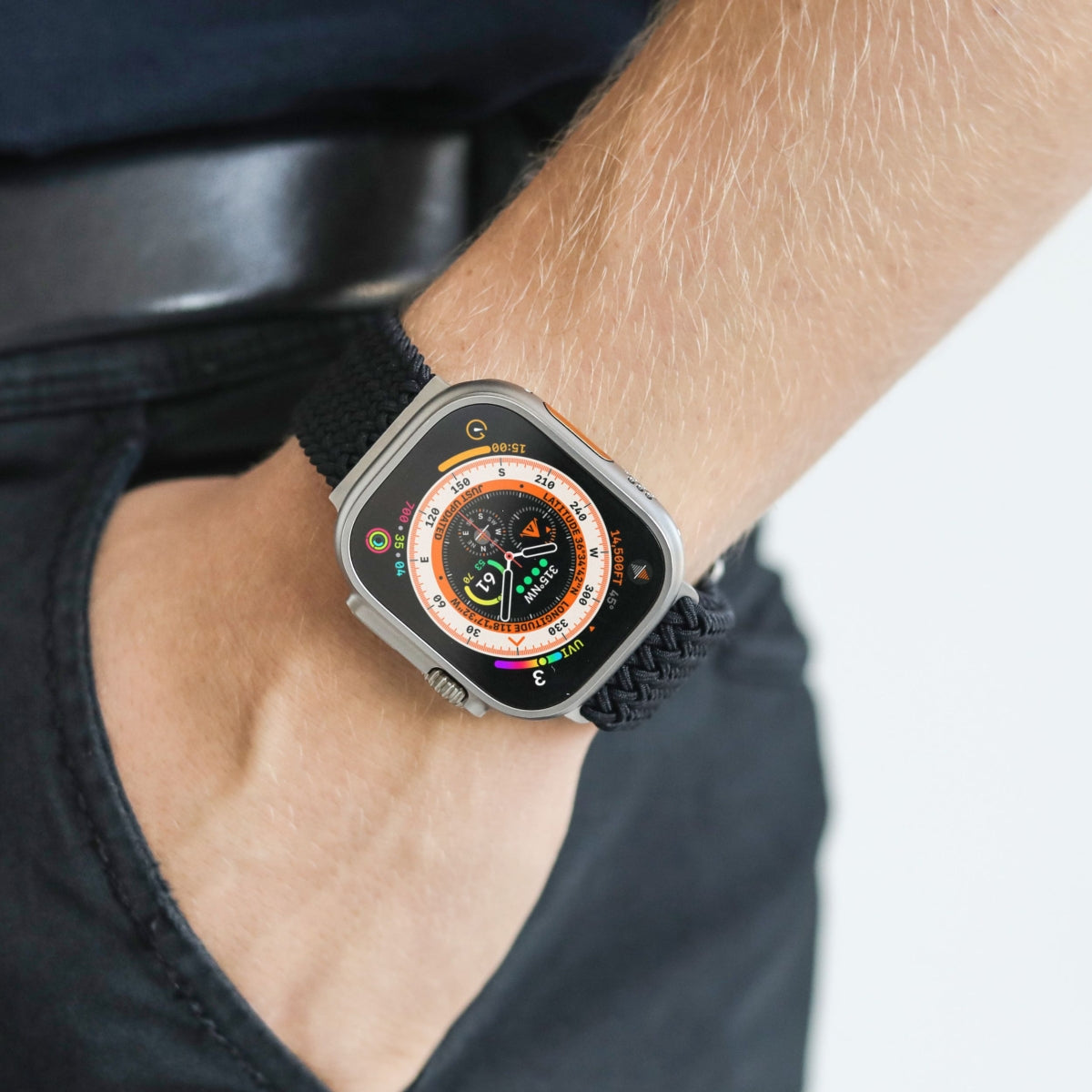 Vonmählen Woven Loop – Schwarz, für Apple Watch 40/41/42 mm