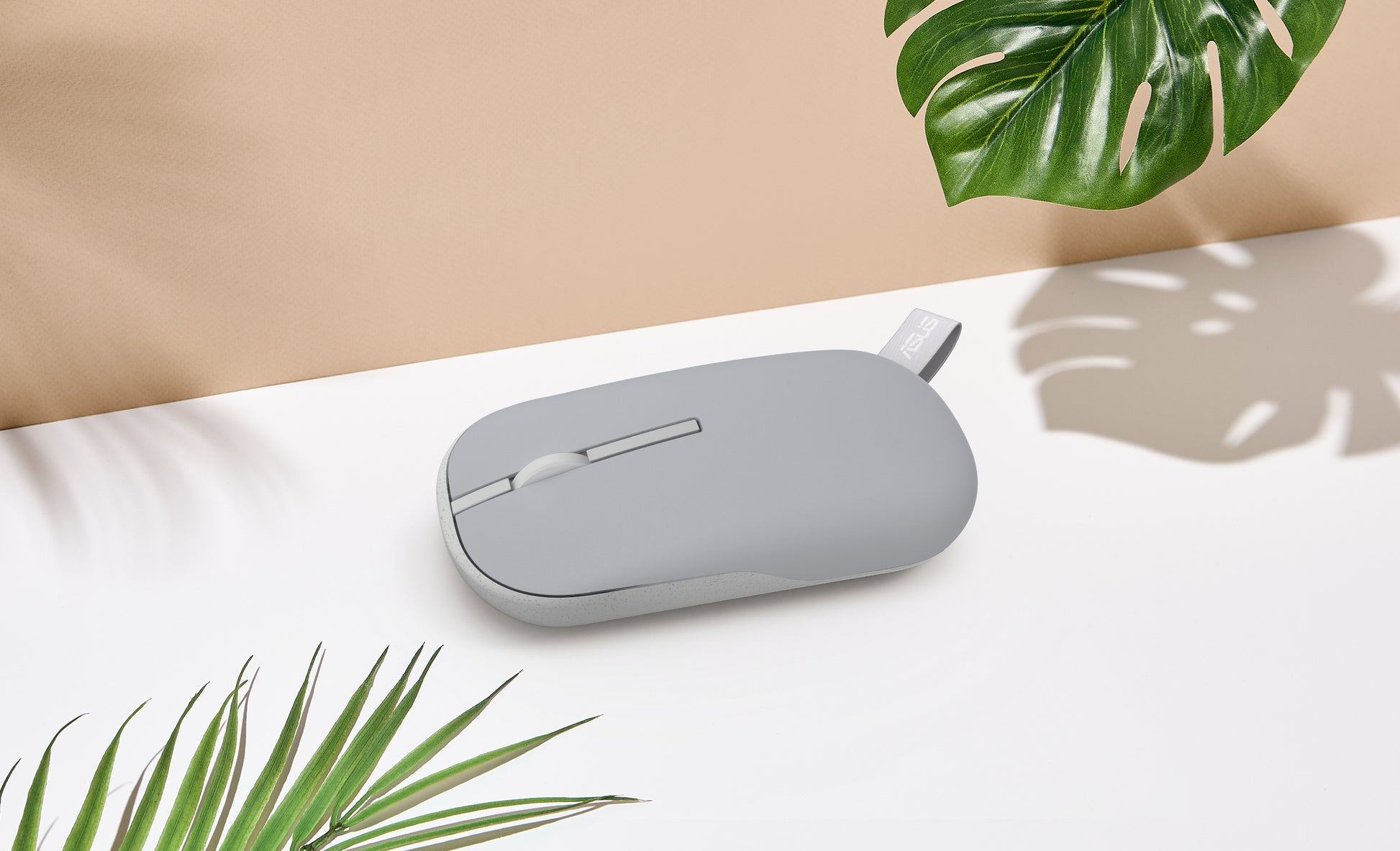 ASUS Marshmallow Md100 – Maus – Kabellos (Bluetooth/2,4 GHz), beidhändig, Grau