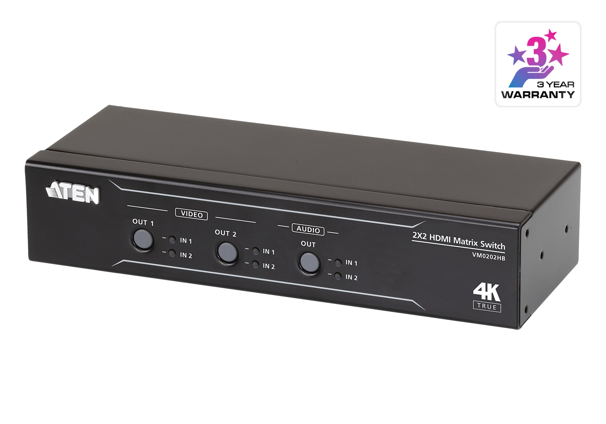ATEN VM0202HB-AT-G – HDMI Matrix-Umschalter 2×2, 4K UHD, 18 Gbit/s